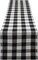 Plaid Checkered Table Runner - Washable Indoors or Outdoors Black and White